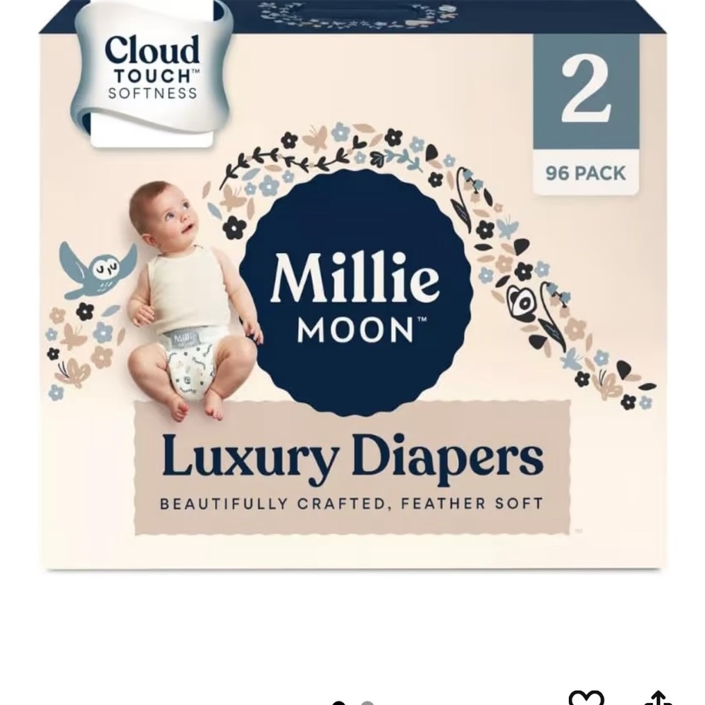 Millie Moon Luxury Diapers, Size 2 diapers- 48 Pack